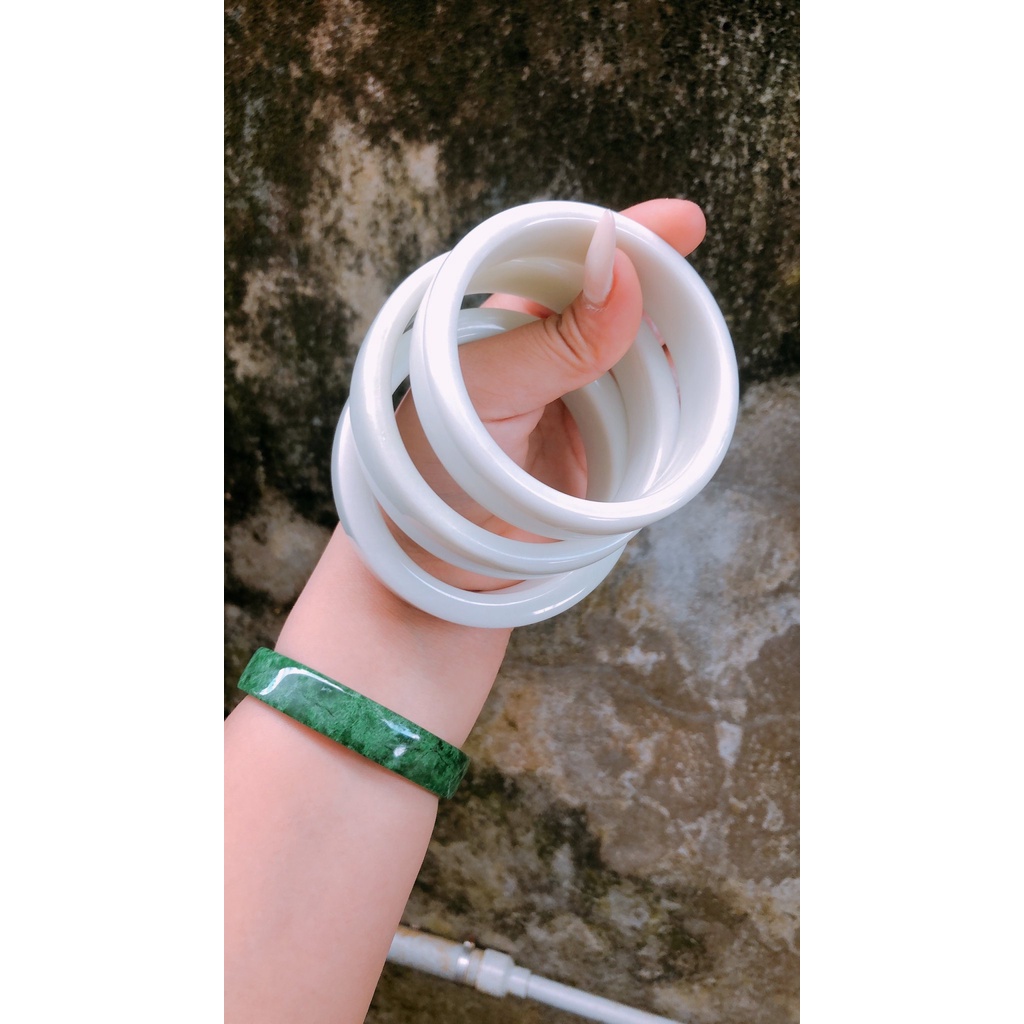 Vòng serpentine trắng bản 20mm